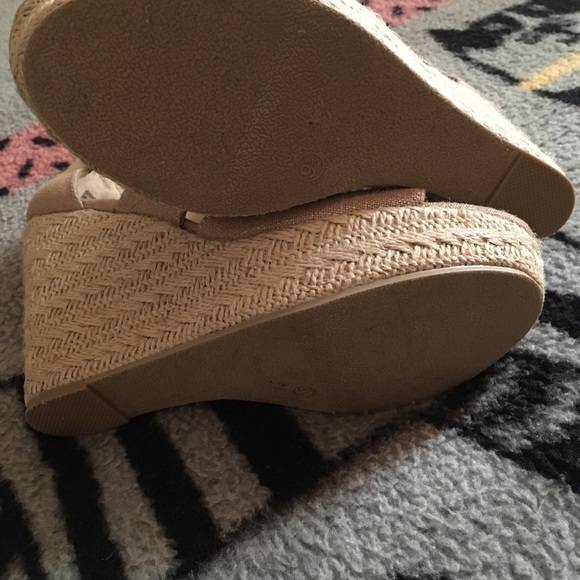 jcpenney Shoes Womens Taupe Wedge Sandal Poshmark
